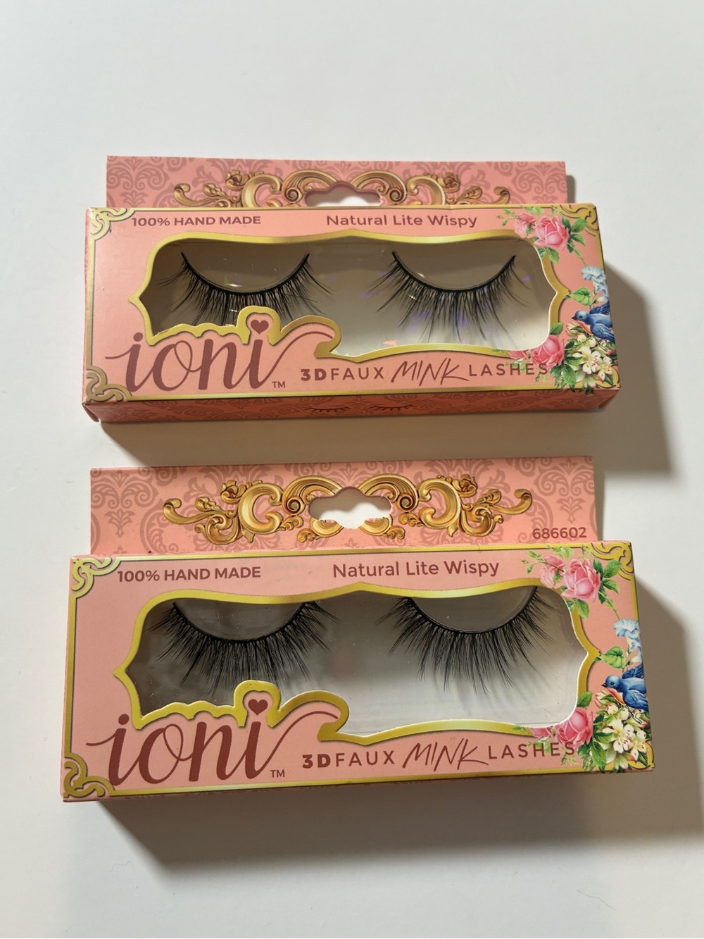 Ioni 3D Faux Mink Lashes Natural Lite Wispy Set of 2 NEW
